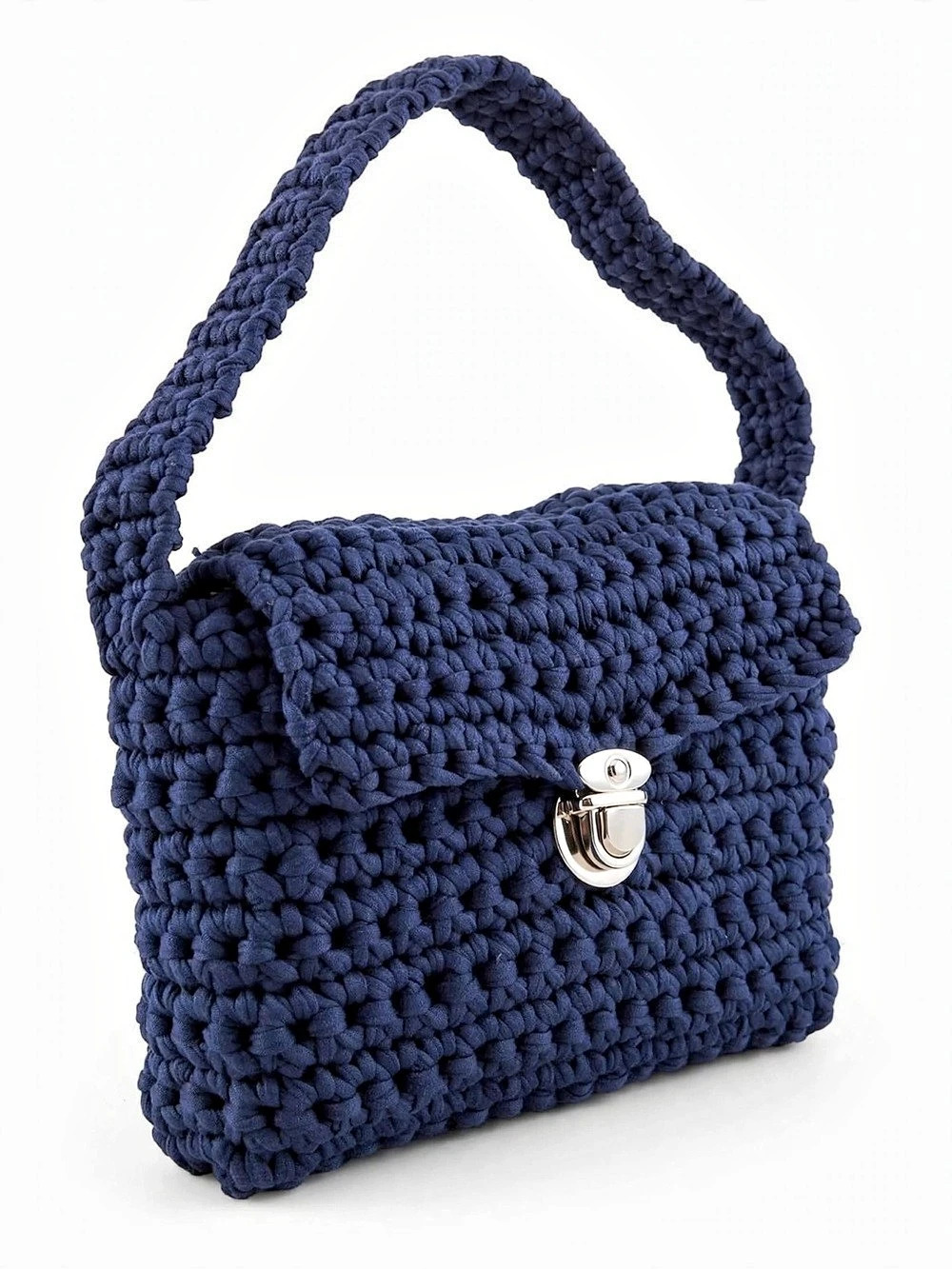 Crochet Shoulder Bag in Blue New